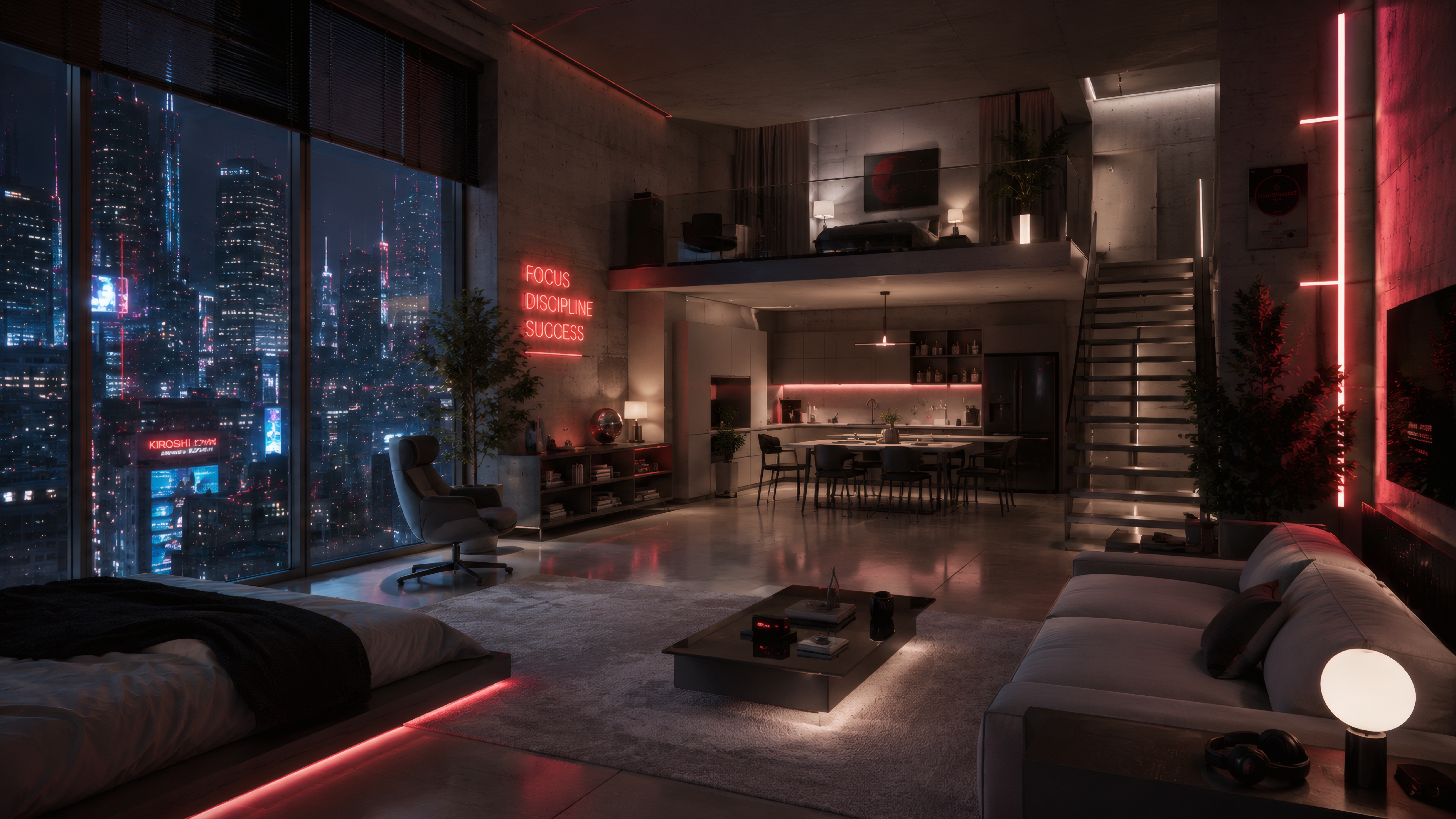 The Striking Cyber-Loft wallpaper preview