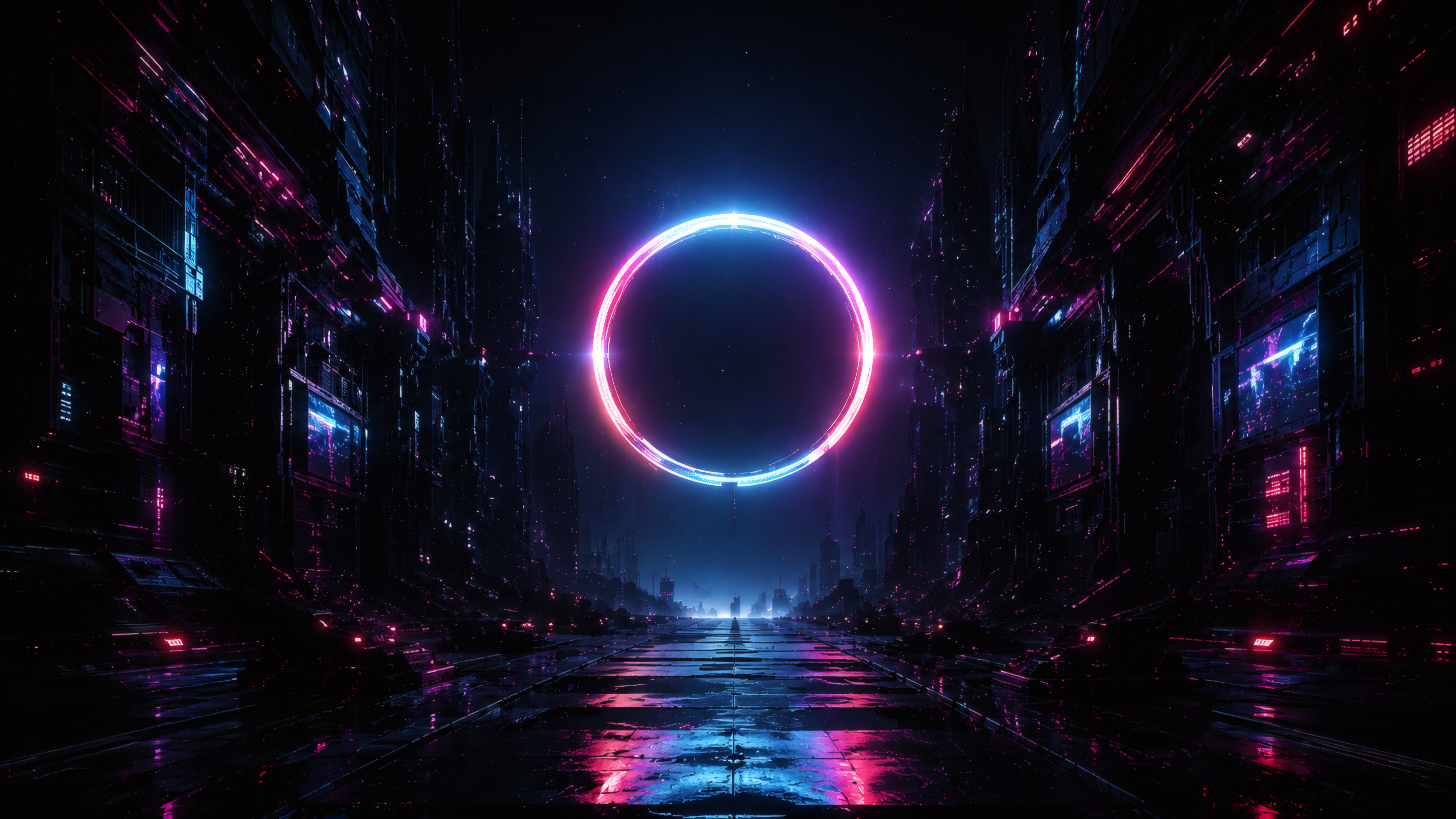 Neon Horizon: The Cyber Ring wallpaper preview