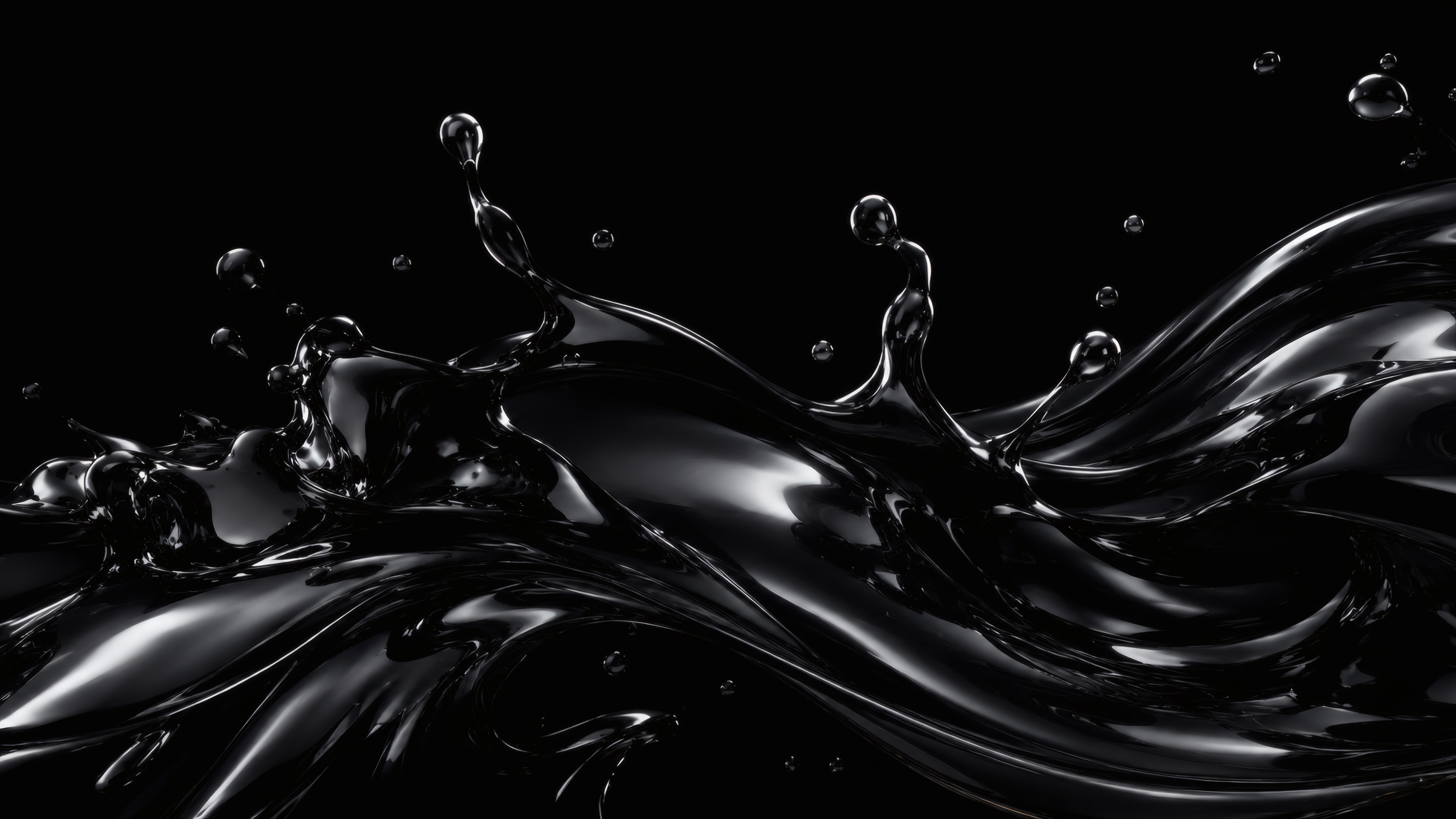 Liquid Black Splash wallpaper preview