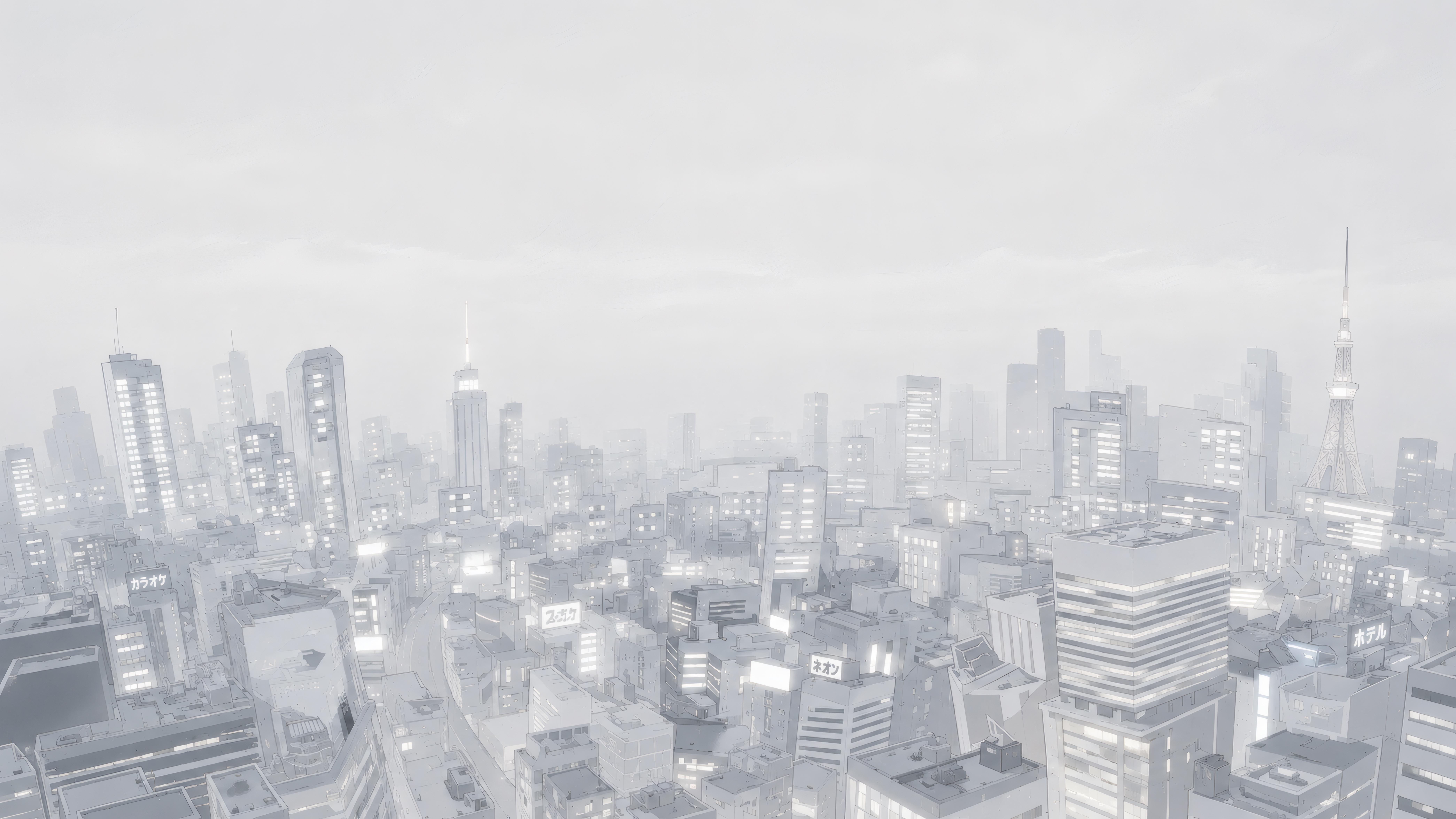 Misty Tokyo White wallpaper preview