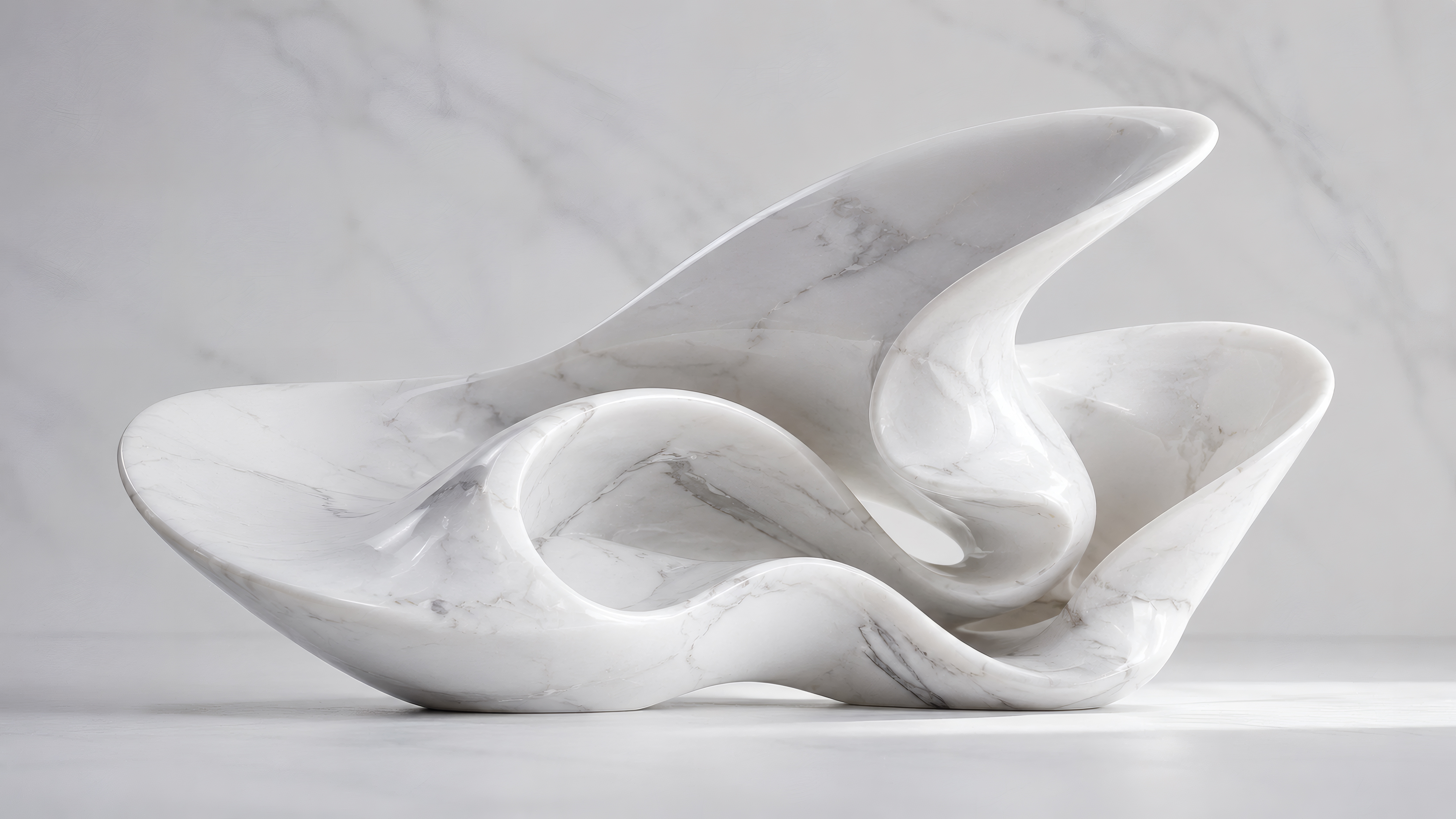 Sculpted White Marble Wave wallpaper preview