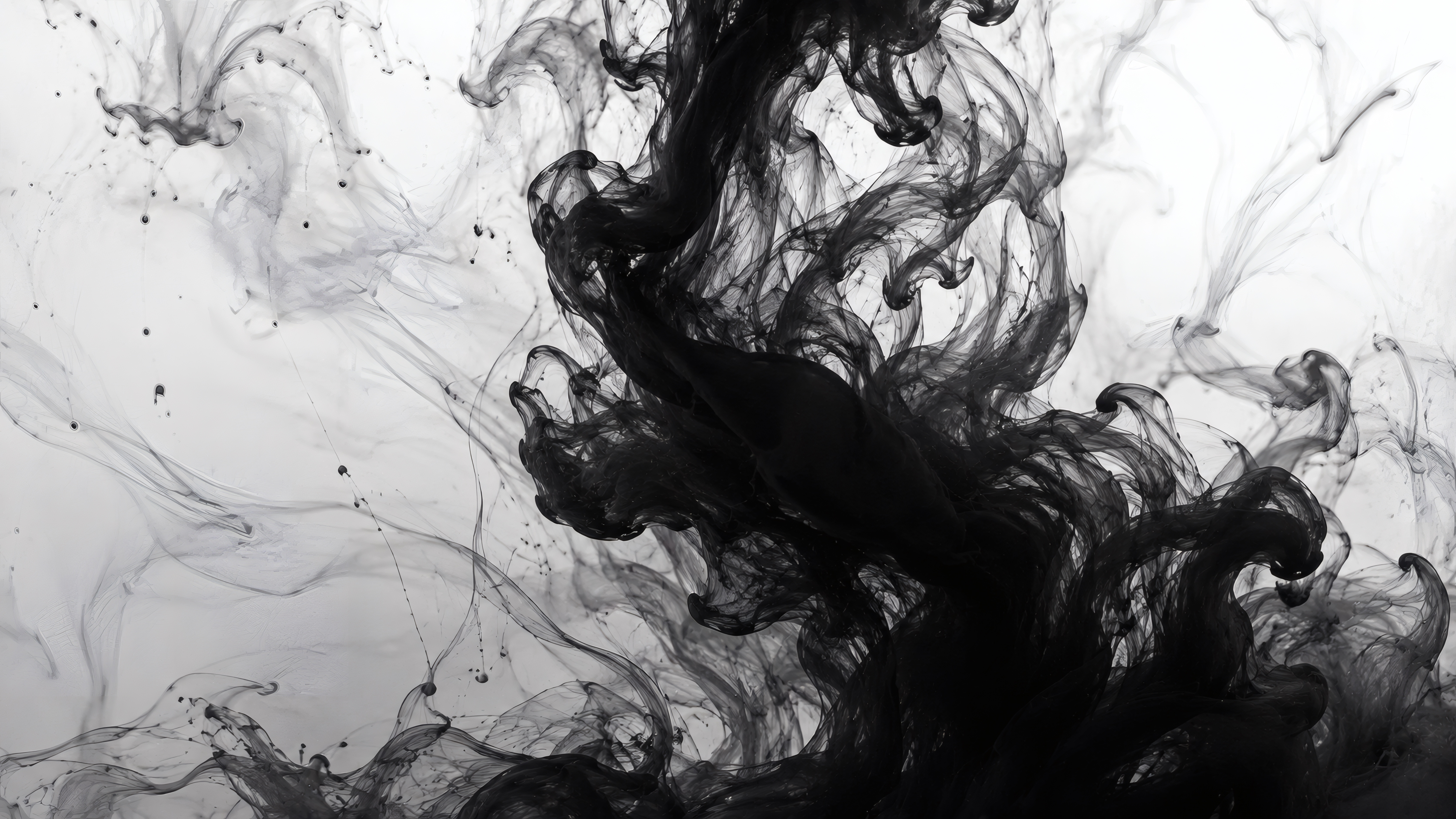 Monochrome Ink Flow wallpaper preview