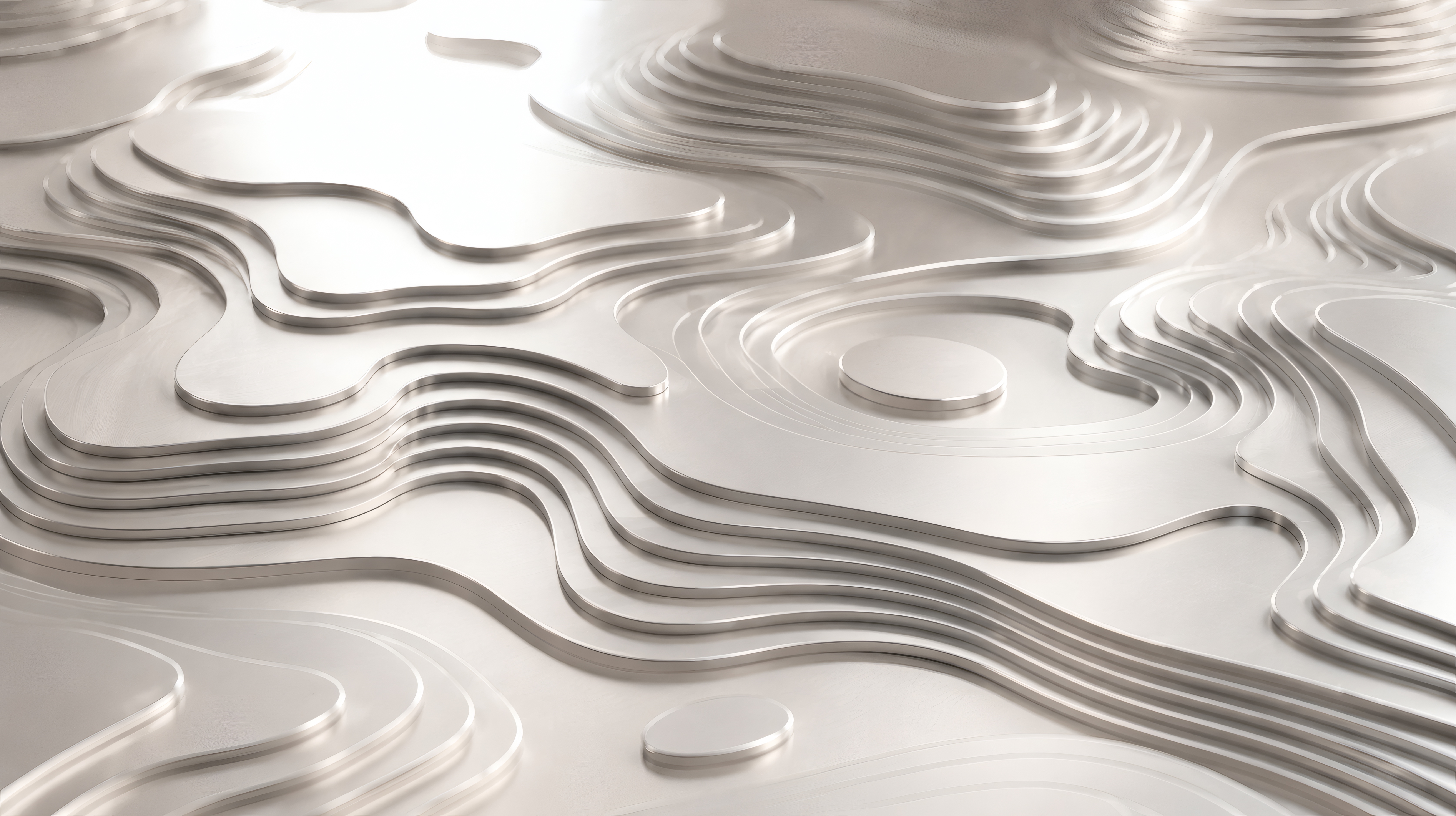 Silver Topographic Curves wallpaper preview