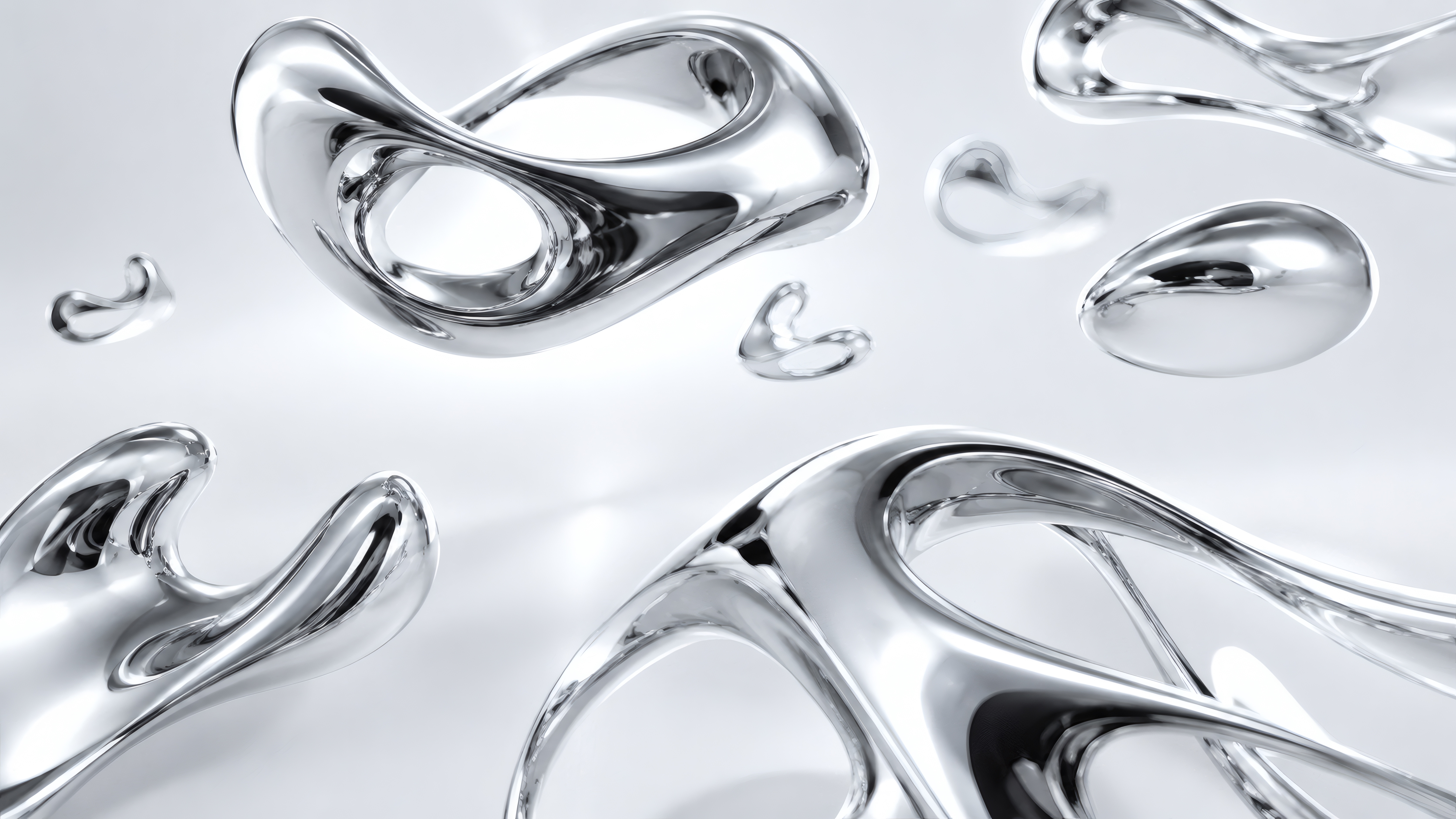 Floating Chrome Organics wallpaper preview