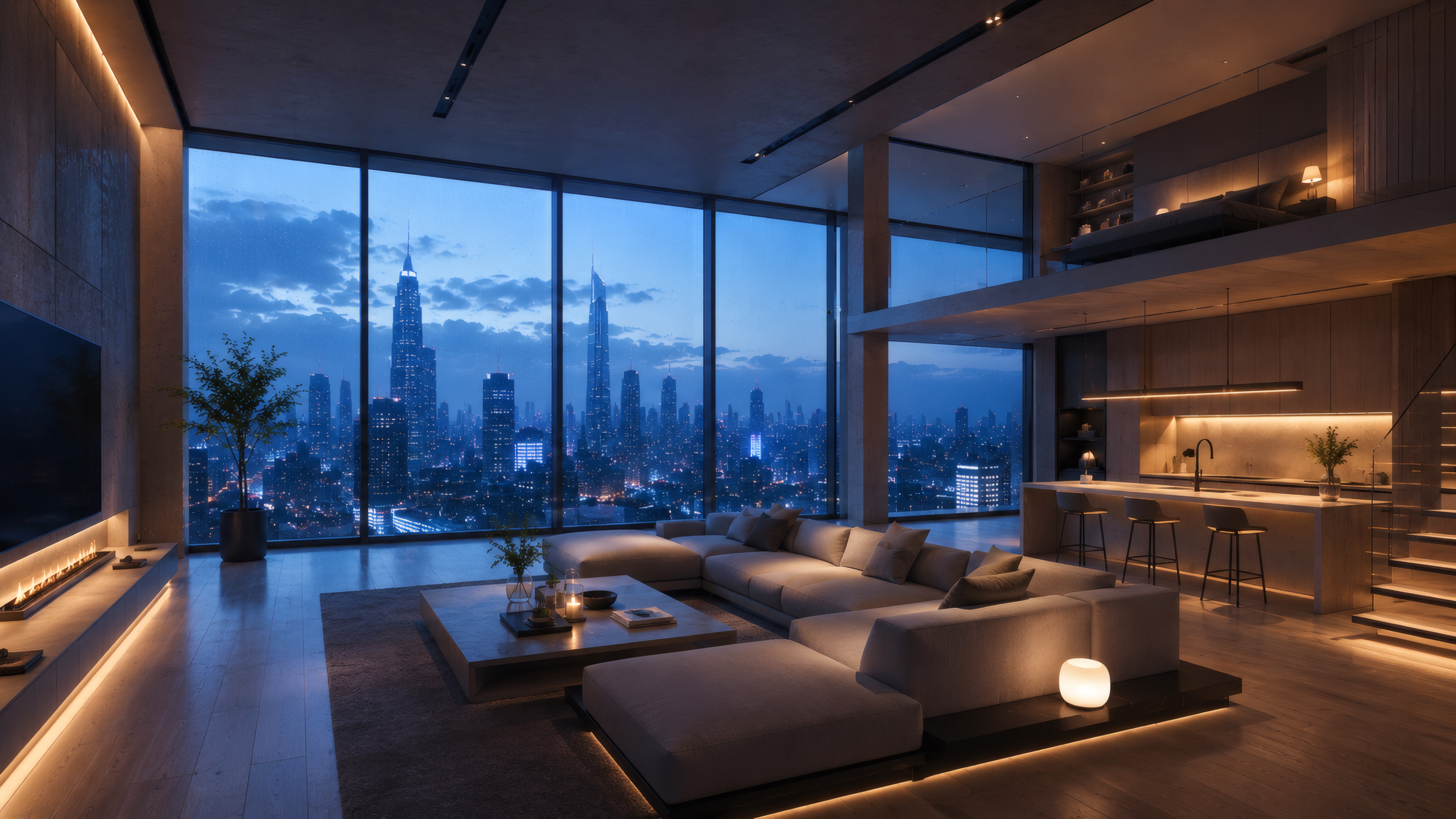 Futuristic Loft Penthouse wallpaper preview