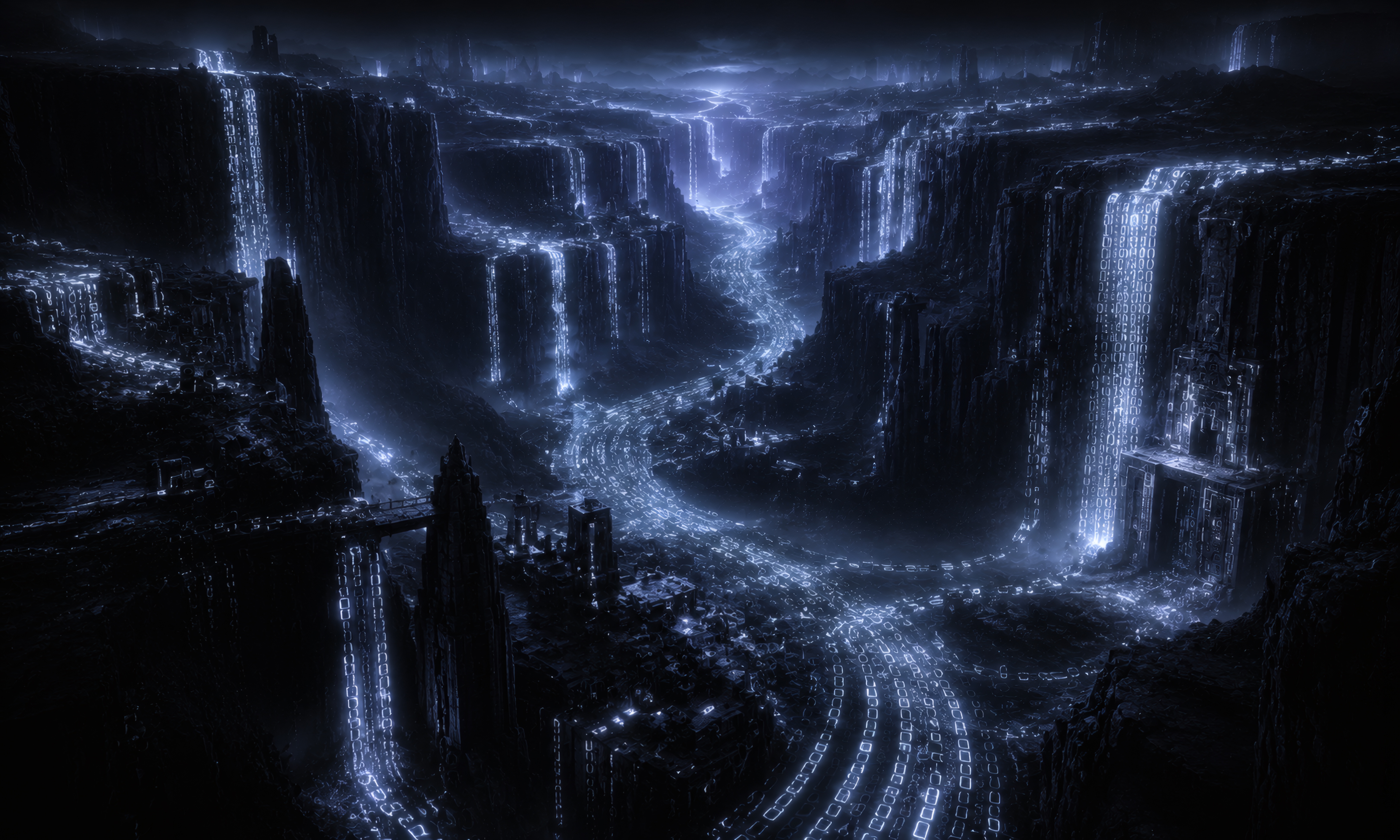 Digital Canyon of Data wallpaper preview