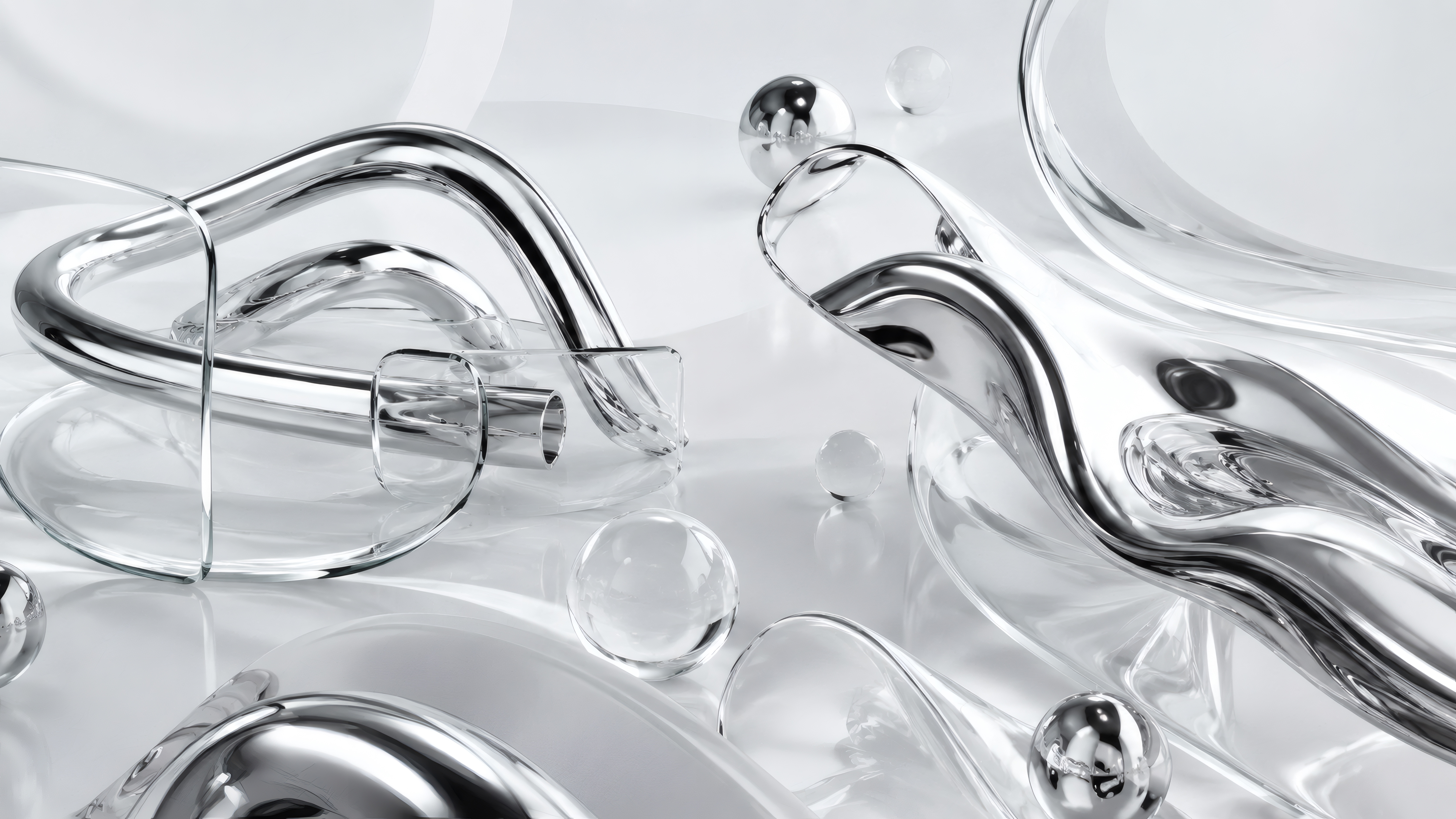 Futuristic Chrome Lab wallpaper preview