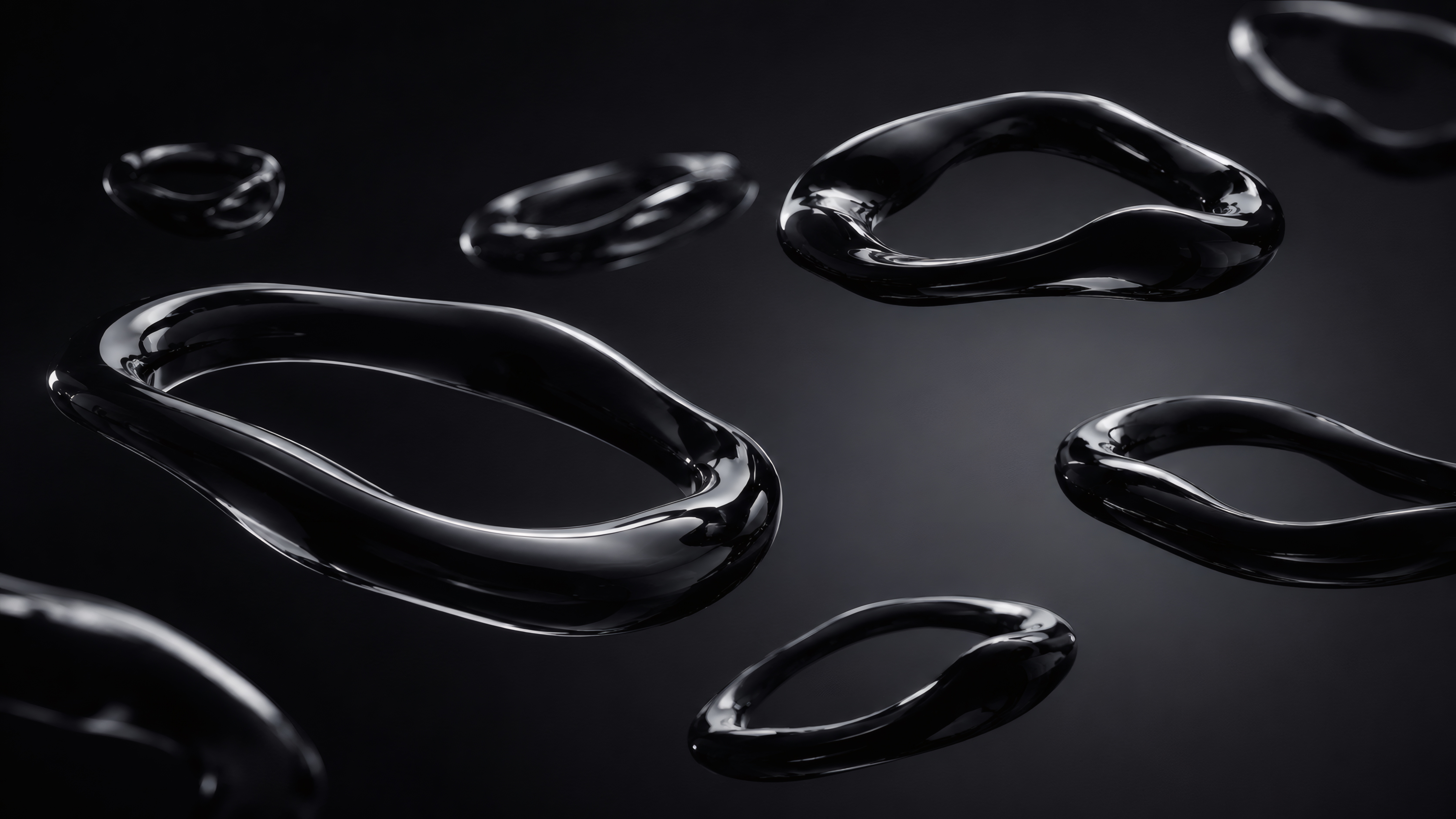 Black Fluid Loops wallpaper preview