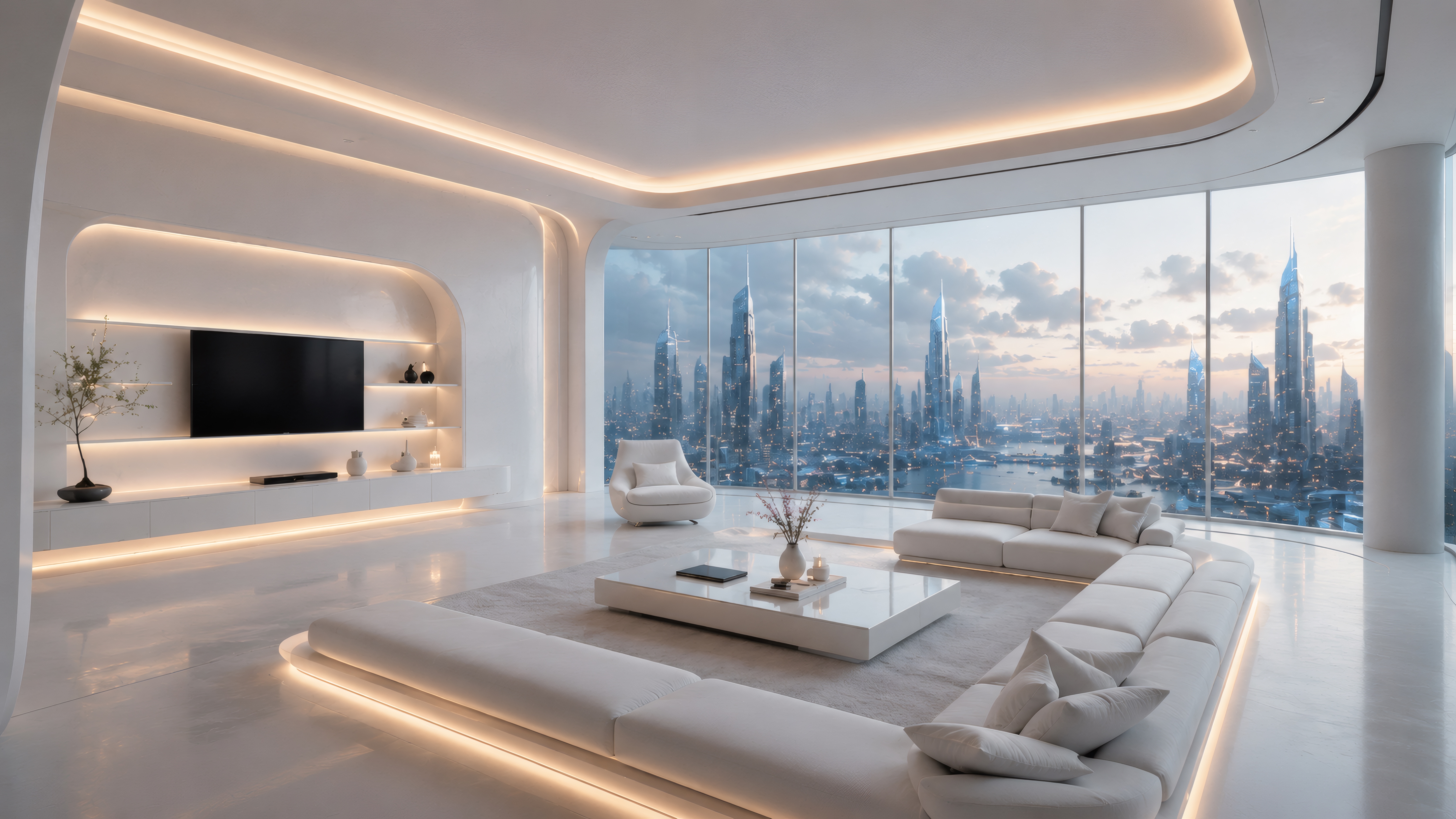 Bright Futuristic Penthouse wallpaper preview