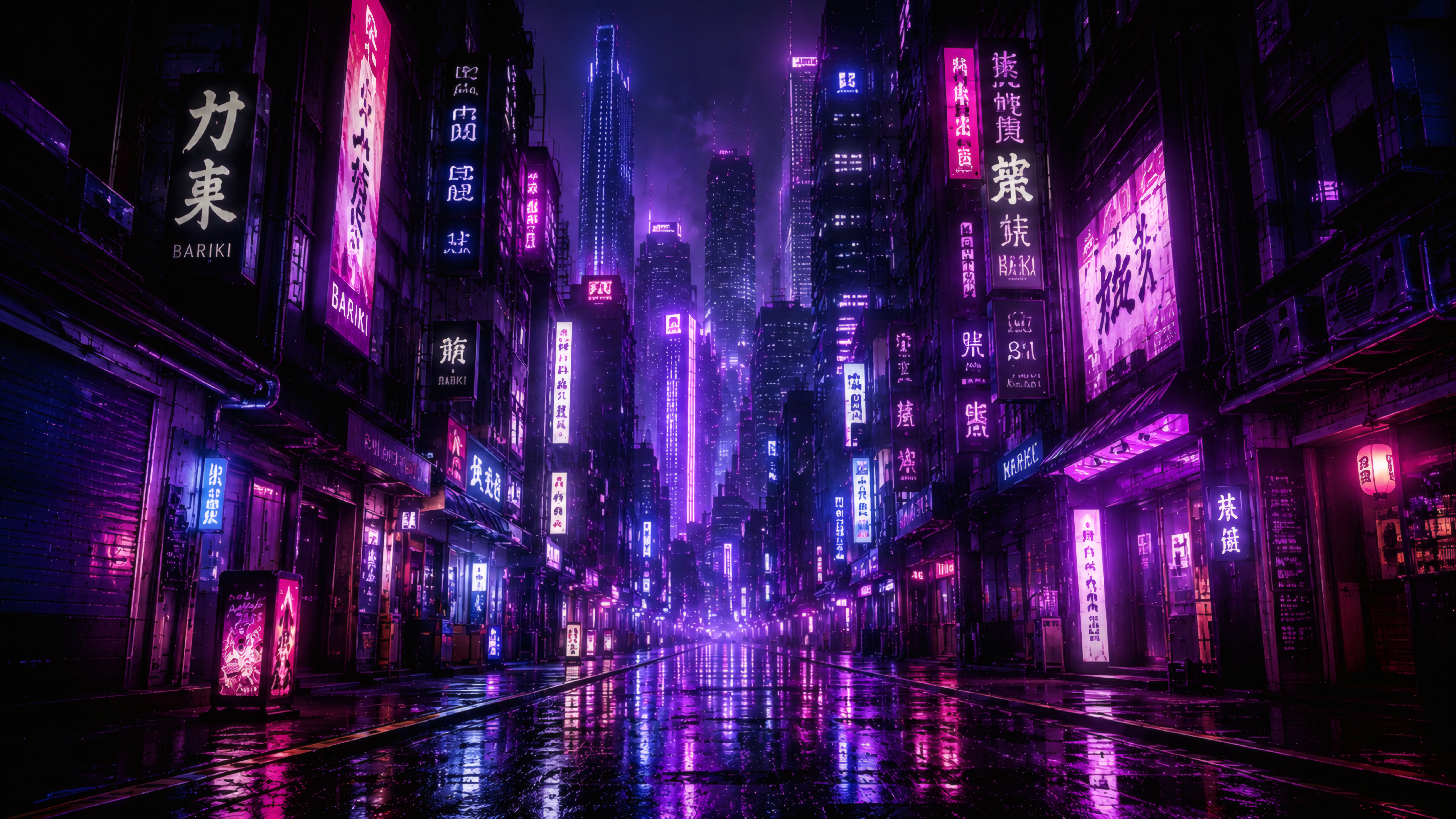 Neon Alley: Midnight Cyber Street wallpaper preview