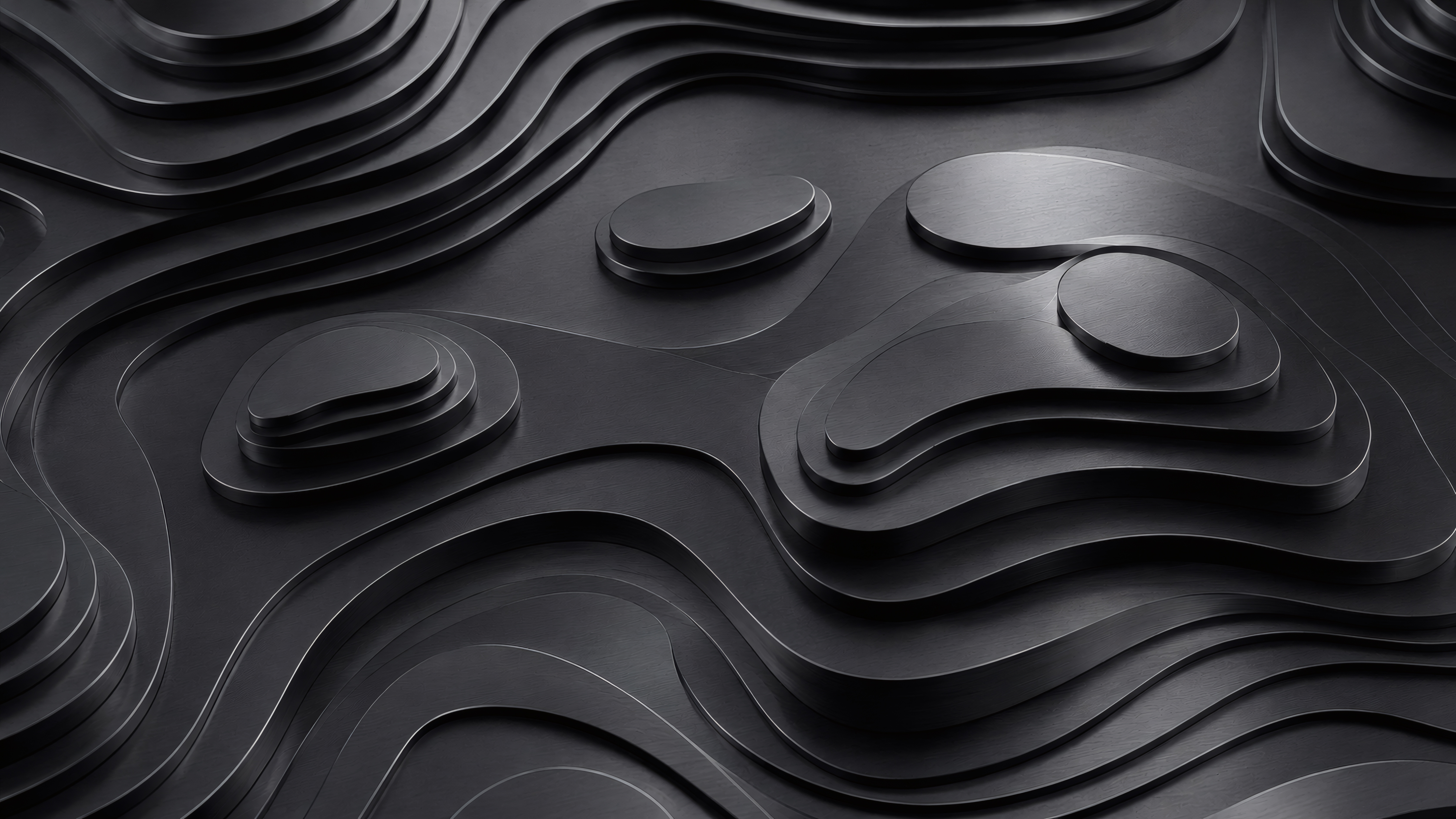 Black Topographic Contours wallpaper preview