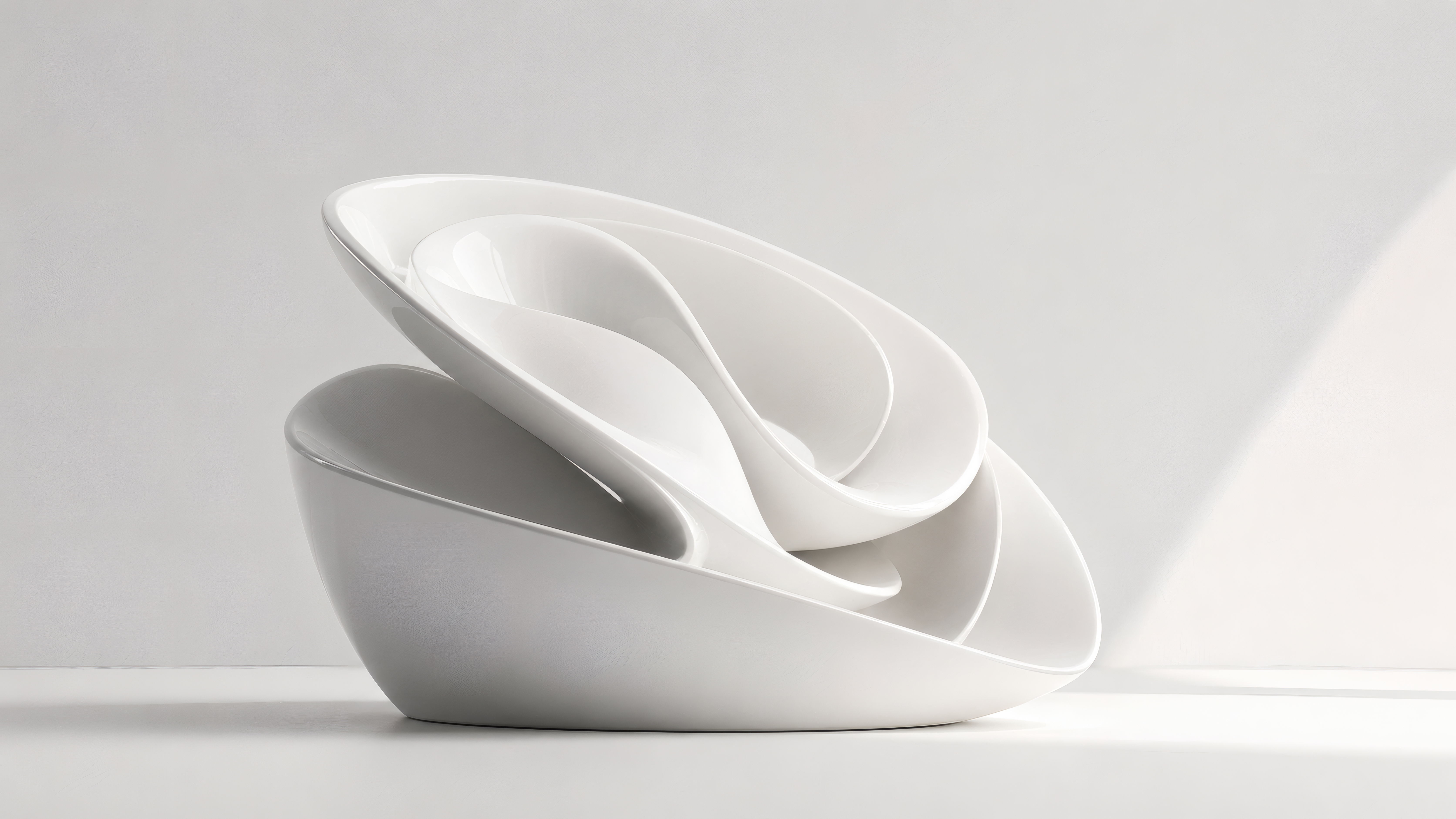 Sculpted White Metallic Folds wallpaper preview