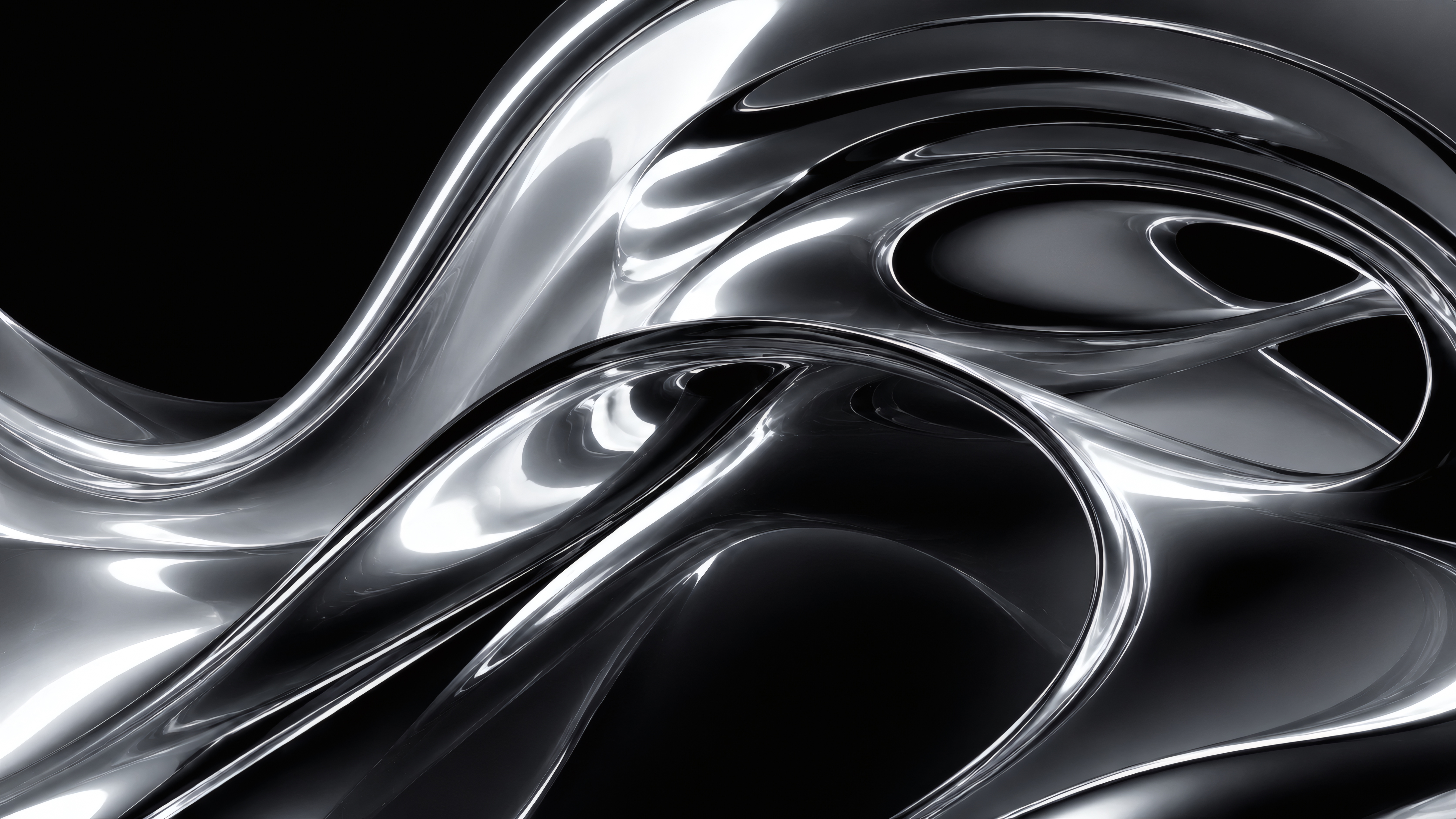 Liquid Chrome Waves wallpaper preview