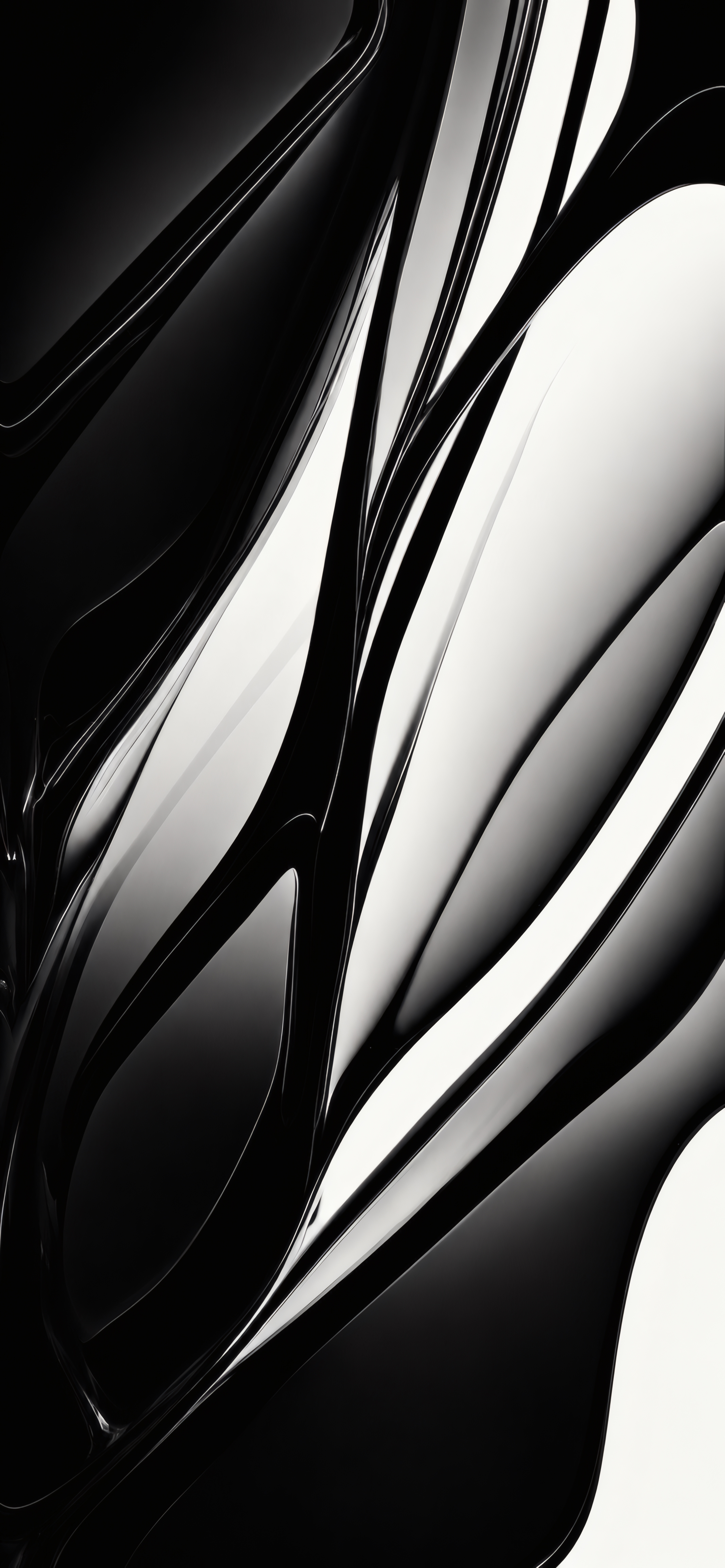 High-Contrast Chrome Waves wallpaper preview