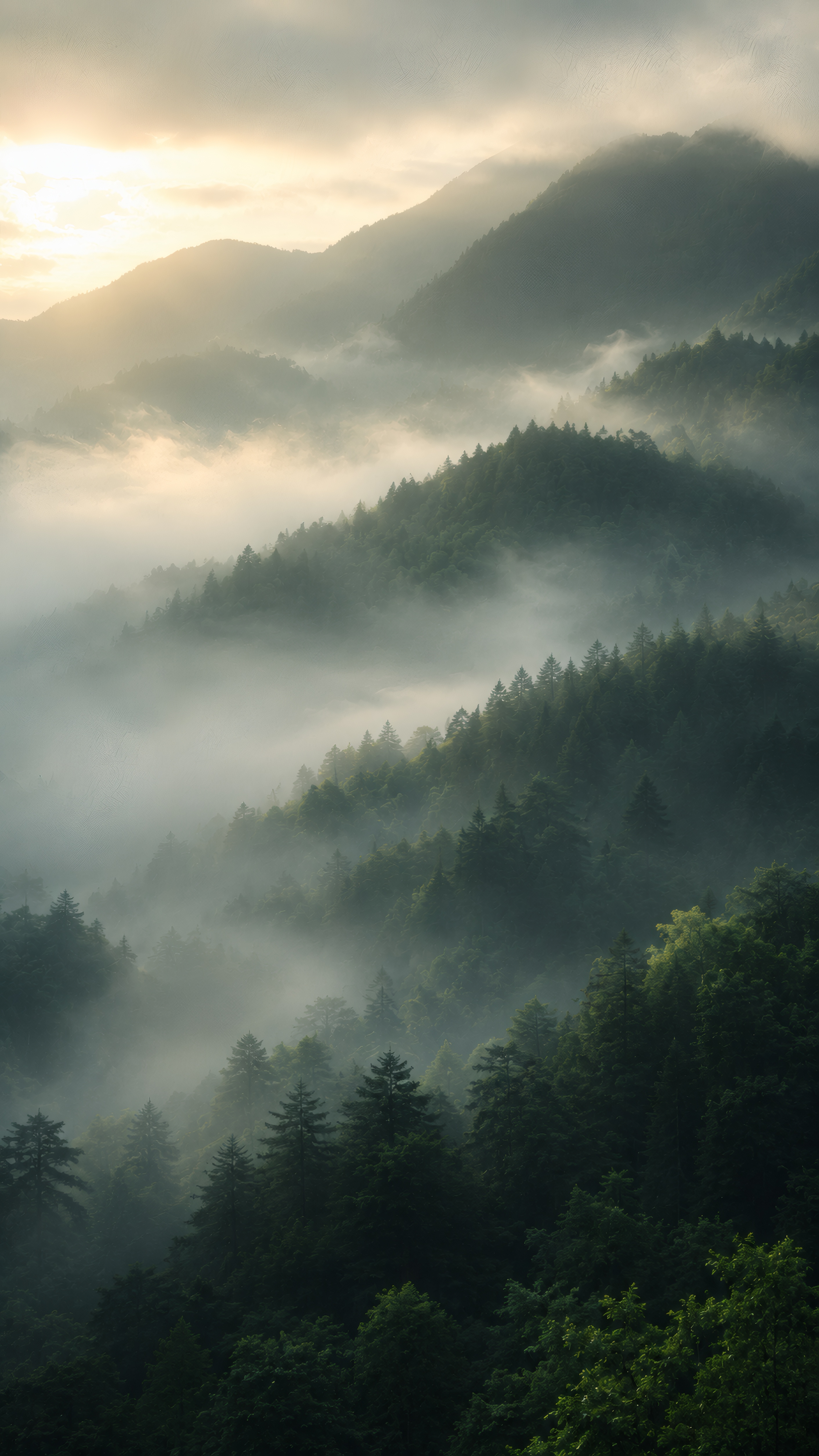 Misty Mountain Sunrise wallpaper preview