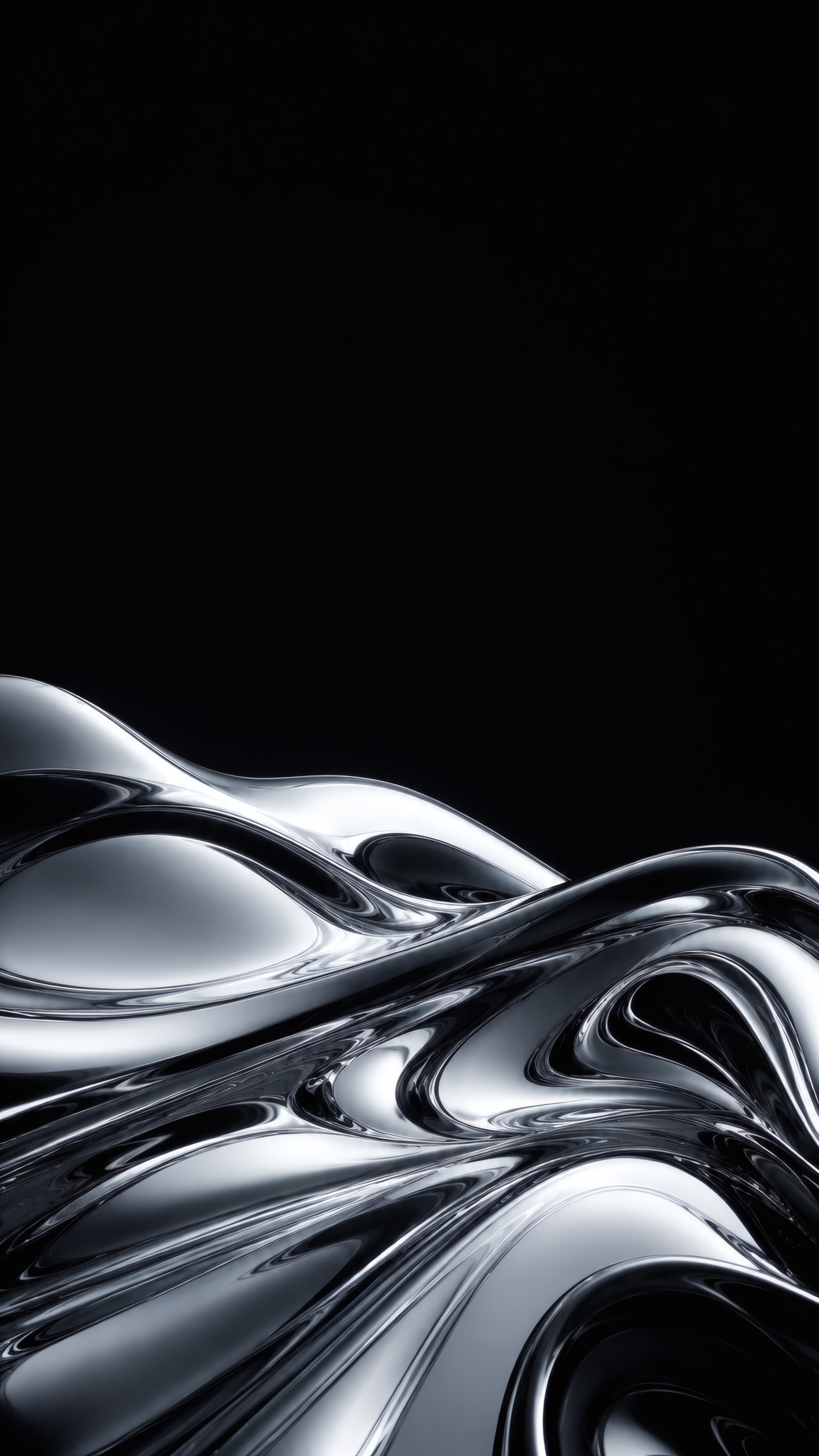Fluid Chrome Waves wallpaper preview