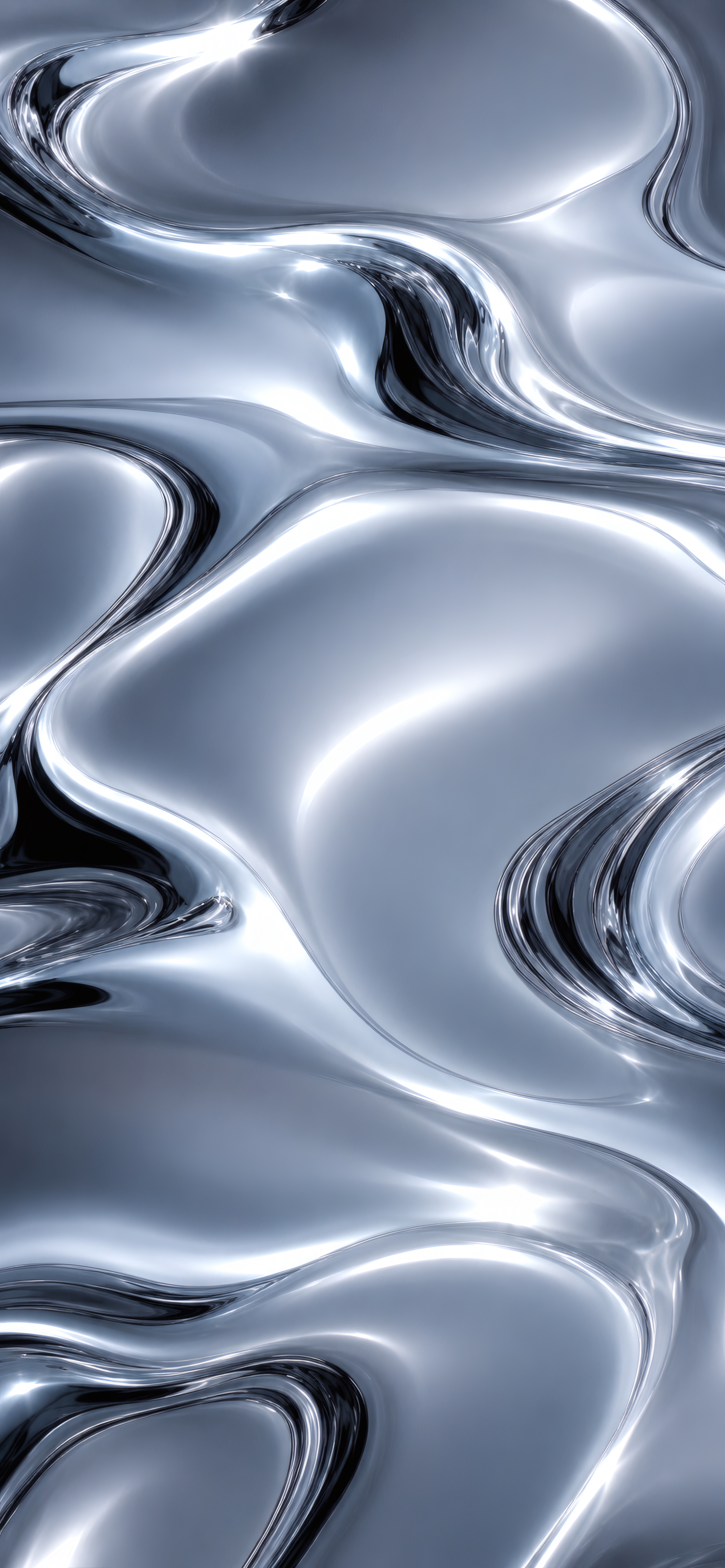 Liquid Chrome Waves wallpaper preview