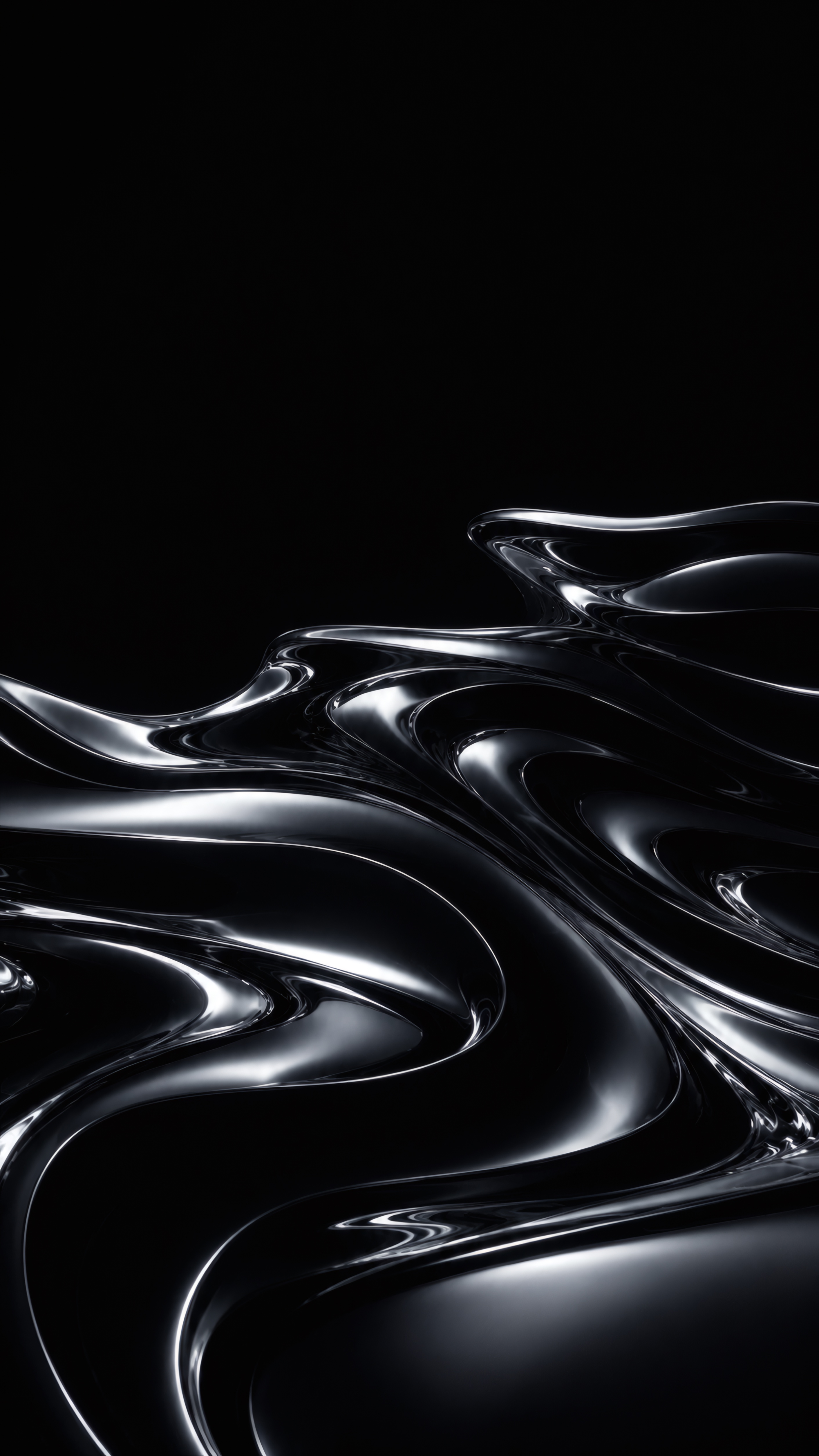 Dark Liquid Metal Waves wallpaper preview