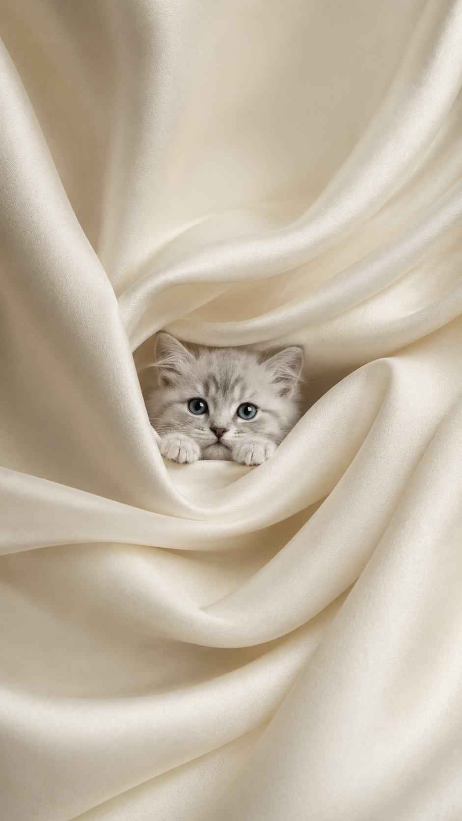 Kitten in Silk Waves wallpaper preview
