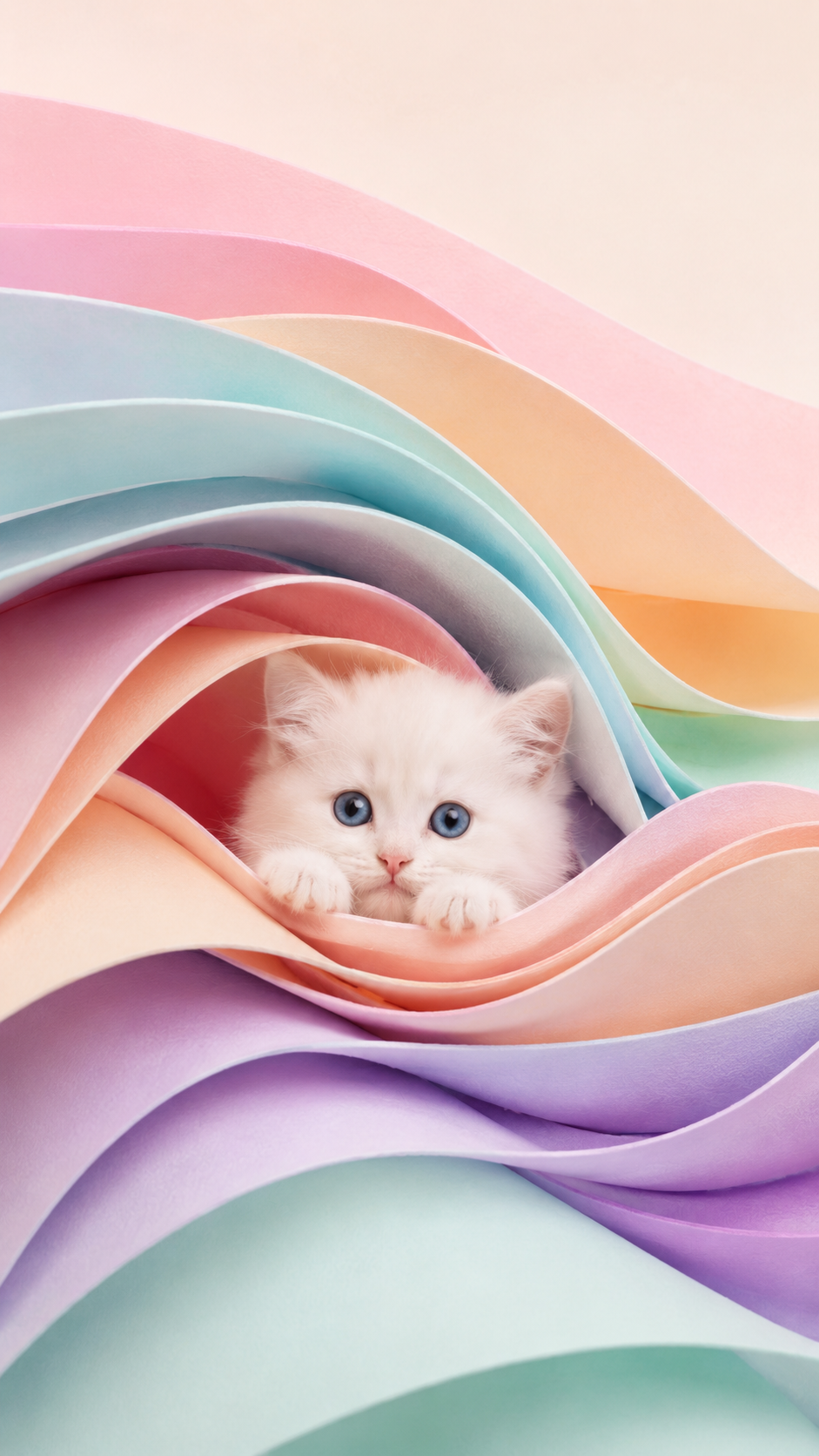 Sweet Peeking in Pastel Waves wallpaper preview